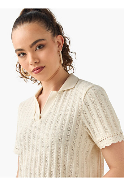 Lee Cooper Textured Collared T-shirt with Short Sleeves