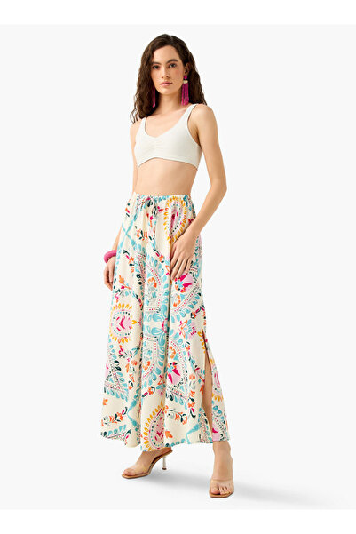 FAV Printed Maxi Skirt with Tie-Up Detail