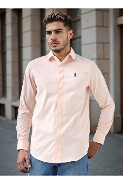 Emperor Regular Fit Logo Detail Shirt with Long Sleeves