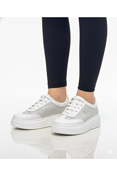 Dağlı حذاء رياضي نسائي من الجلد الأبيض الأصلي برباط للاستخدام اليومي ونعل ناع...