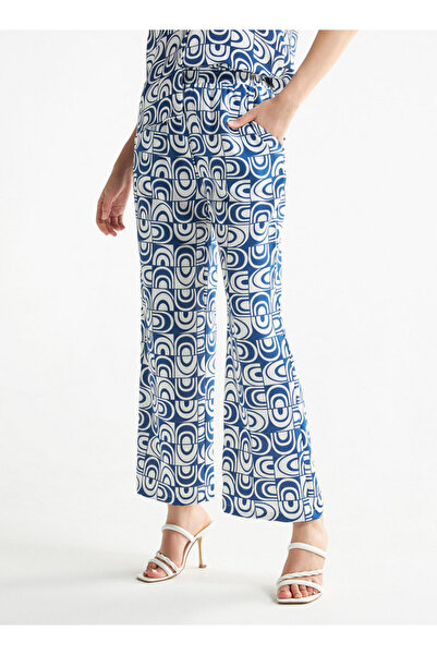 FAV All-over Print Wide Leg Pants With Elasticated Waistband And Pockets