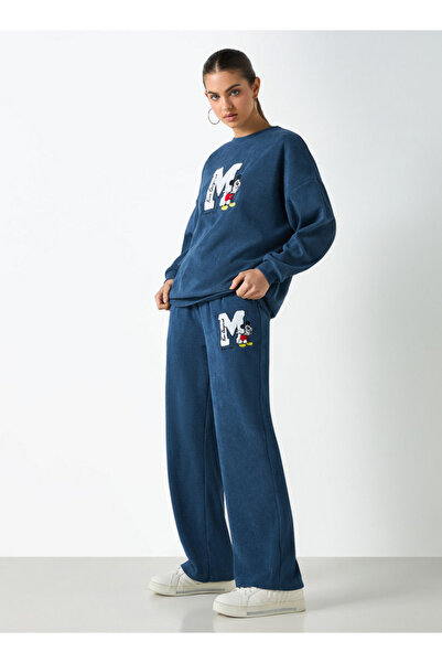 SP Characters Mickey Mouse Print Crew Neck Sweatshirt With Long Sleeves