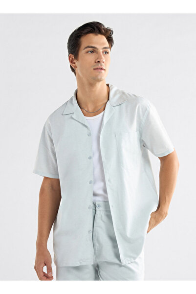 FAV Regular Fit Shirt With Camp Collar And Short Sleeves
