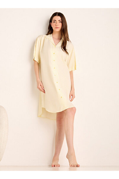 FAV Striped Notch Collar Sleepshirt