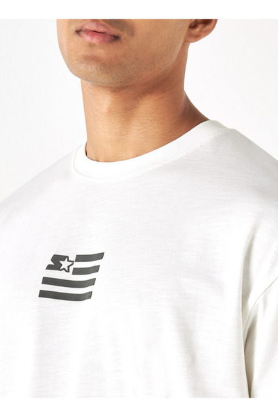 Starter Typographic Print T-shirt with Crew Neck and Short Sleeves