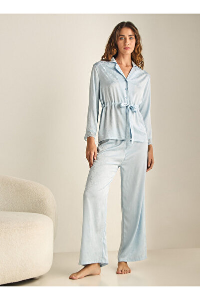 FAV طقم بيجاما وقميص بأكمام طويلة مع تفاصيل ربط