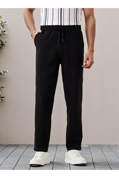 FAV بنطلون بقصّة مستقيمة مع رباط للإغلاق وجيب وحزام خصر Flexicomfort