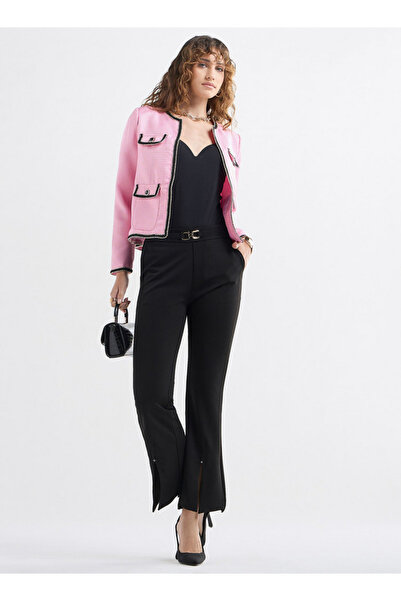 FAV Solid Flared Pants With Flexi Waist And Slit Detail