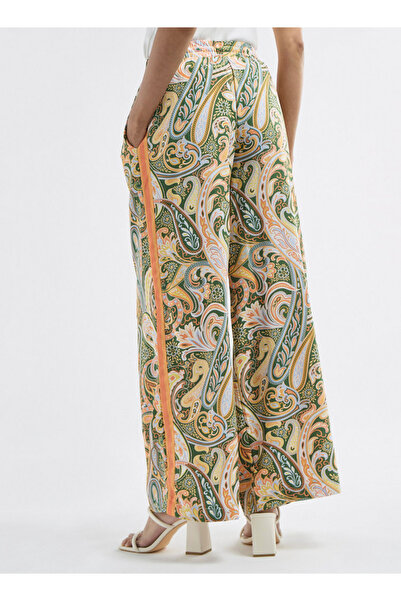 FAV All-Over Paisley Print Wide Leg Pants with Drawstring Closure and Pockets