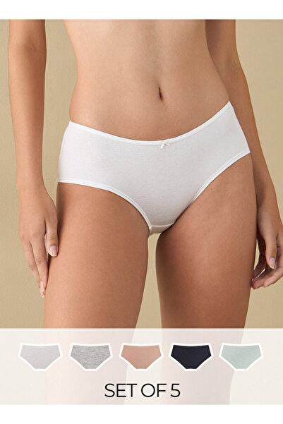 FAV مجموعة من 5 سراويل داخلية سادة بحزام خصر مطاطي