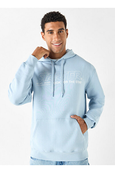 Starter Logo Detail Fleece Hoodie With Kangaroo Pockets