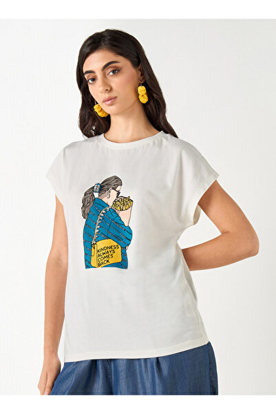 FAV Printed Crew Neck T-shirt with Extended Sleeves
