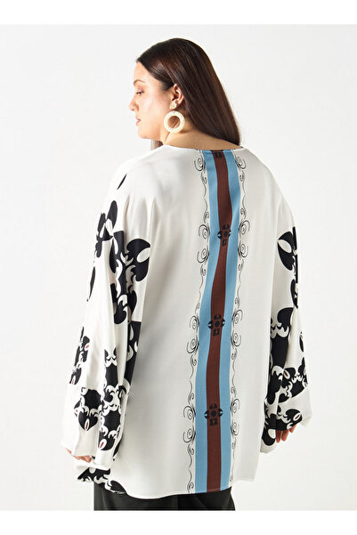 Ulla Popken Plus Size Ulla Popken Printed Kimono Top