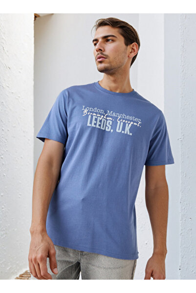 FAV تي شيرت بطبعة طباعية ورقبة دائرية