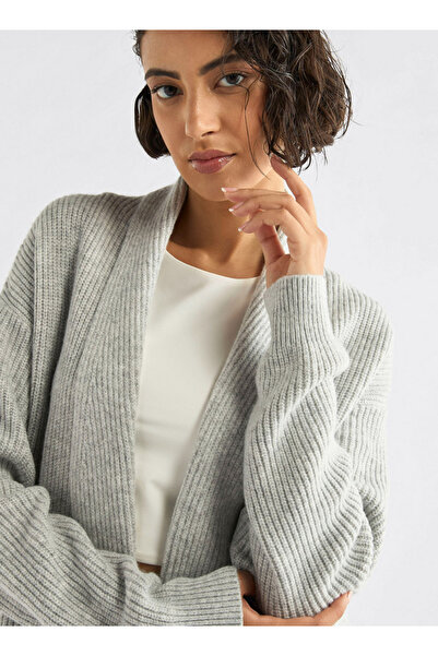 FAV Textured Open Front Cardigan with Long Sleeves