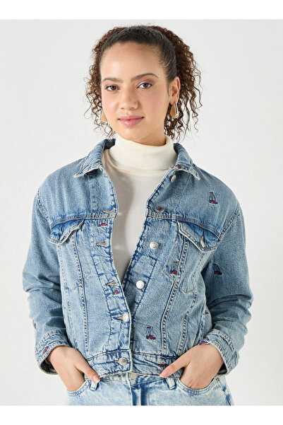 Lee Cooper Embroidered Button Through Jacket With Pockets