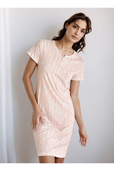 FAV قميص نوم بطبعة زهور بطول الركبة