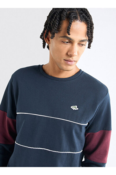 FAV Solid Sweatshirt with Crew Neck and Long Sleeves