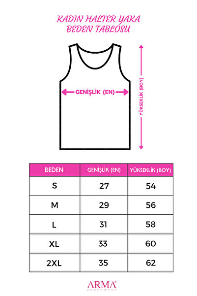 Arma Yıldız Women's Cotton Ribbed Look Halter Neck Undershirt Black White Gray 3 Pack