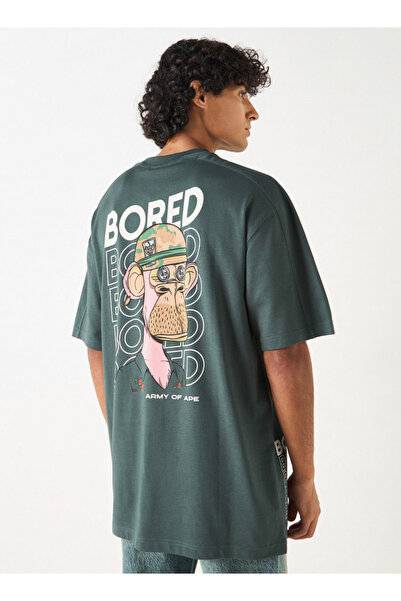 SP Characters Army of Ape Print Crew Neck T-shirt with Short Sleeves and Chest Pocket