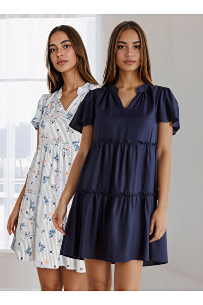 FAV مجموعة من قطعتين - فستان نوم متعدد الطبقات