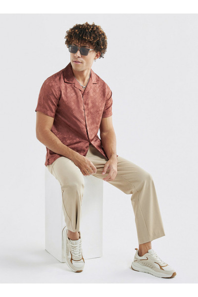 FAV Jacquard Shirt With Camp Collar