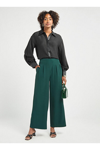 FAV Solid Wide Leg Pants With Pockets