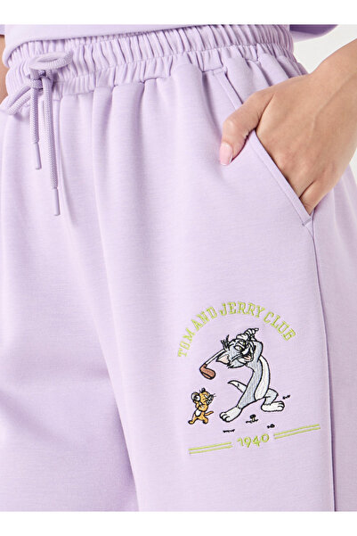 SP Characters Tom and Jerry Embroidered Joggers with Drawstring Closure and Pockets