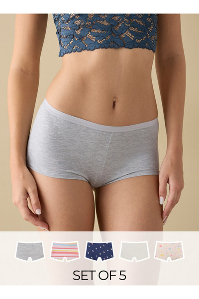 FAV مجموعة من 5 قطع - شورتات متنوعة للأولاد بحزام خصر مطاطي