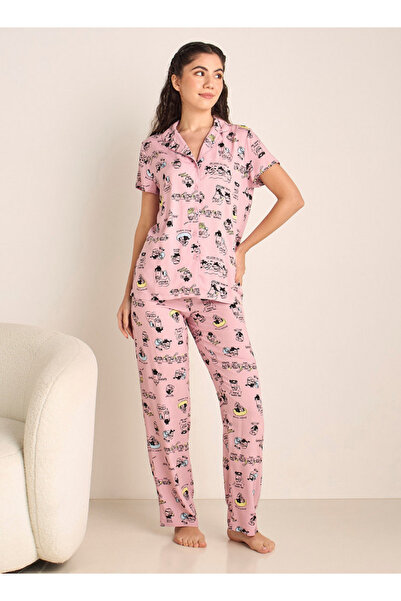 FAV طقم قميص وبيجامة بطبعة مينيونز