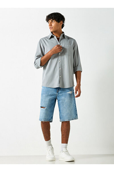 Lee Cooper Solid Shirt with Pocket and Long Sleeves