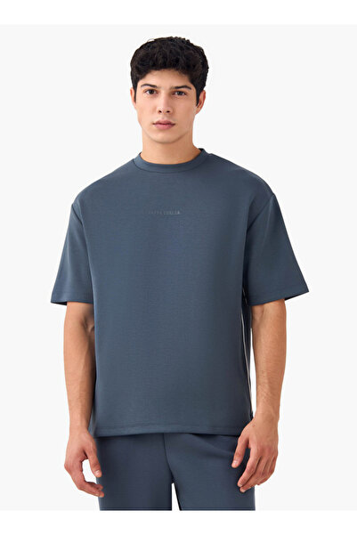 Kappa تي شيرت كابا مطبوع برقبة دائرية وحواف جانبية