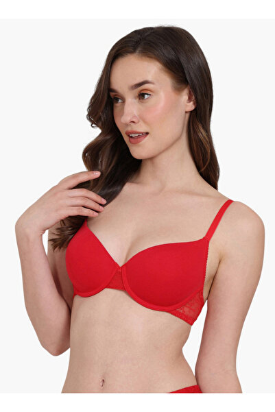 Zivame Lace Panel Padded Demi Bra