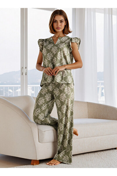 FAV طقم بيجامة مطبوع بأكمام مكشكشة