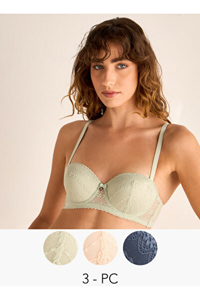 FAV Set of 3 - Lace Detail Balconette Bra