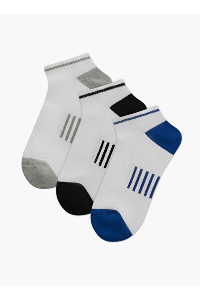 FAV مجموعة من 3 جوارب مخططة نصف تيري بطول الكاحل