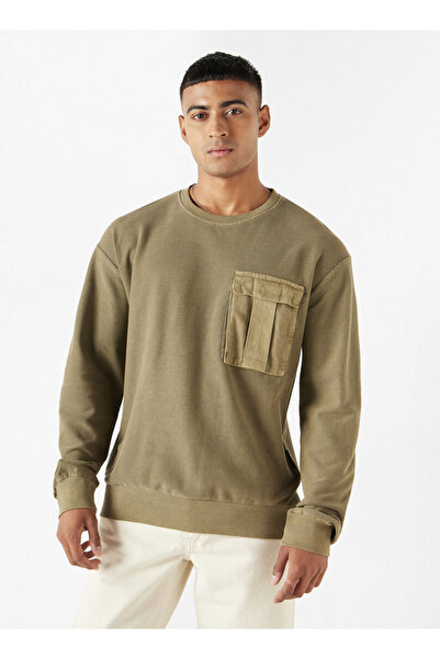Lee Cooper Textured Sweatshirt with Chest Pocket and Long Sleeves