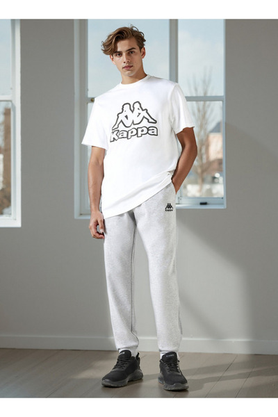 Kappa Logo Detail Joggers with Drawstring Closure and Pockets