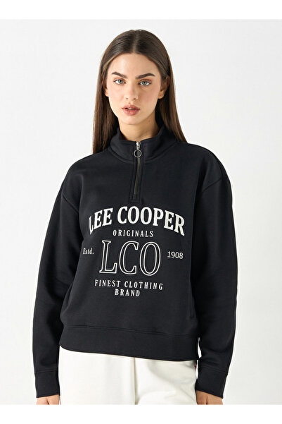 Lee Cooper Printed Sweatshirt with Long Sleeves and Pockets