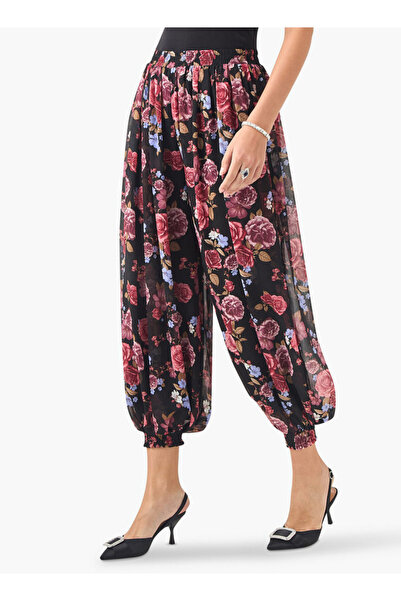 Iconic Floral Print Flexi Waist Harem Pants