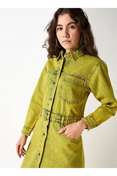 Lee Cooper Lee Cooper Button Down Denim Dress with Long Sleeves