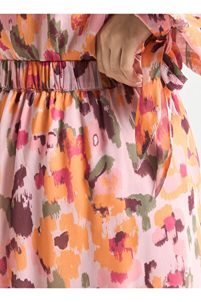 FAV All-over Floral Print Midi Skirt With Elasticised Waistband