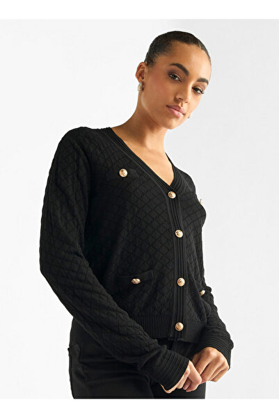 FAV كارديجان بفتحة رقبة على شكل حرف V وأزرار