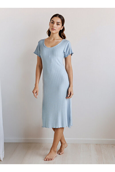 FAV قميص نوم طويل برقبة دائرية