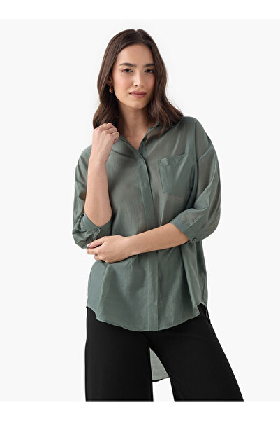 FAV قميص مريح بأكمام ثلاثة أرباع الطول