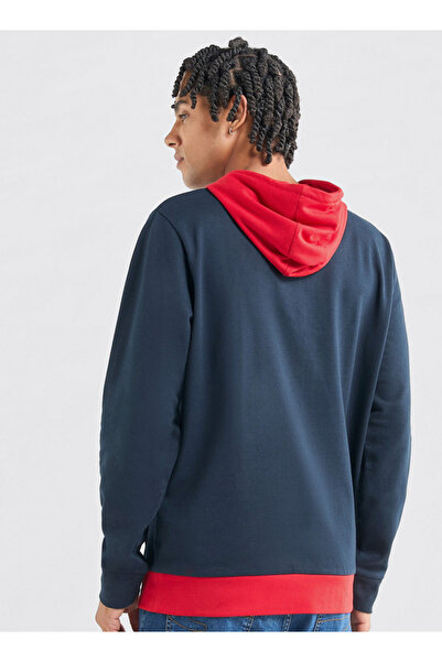 FAV Striped Hooded Sweatshirt with Long Sleeves and Kangaroo Pockets