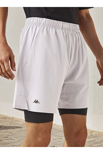 Kappa Logo Print Running Shorts with Inner Shorts