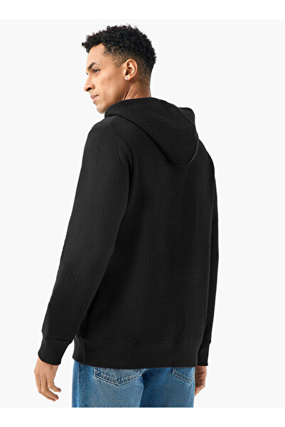 Emperor Men Relaxed Fit Textured Jacquard Hoodie
