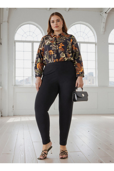 Ulla Popken Plus Size Ulla Popken Leggings with Elasticated Waistband