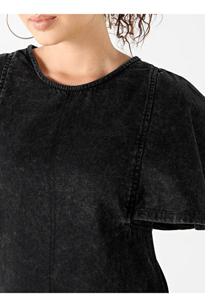 Lee Cooper Denim A-line Dress With Round Neck And Pocket